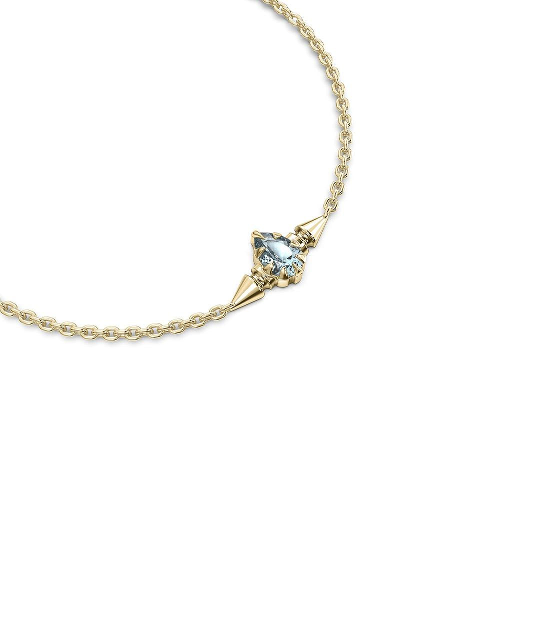 Stolen Girlfriends Club Gold Plated Sky Topaz Precious Punk Droplet Bracelet
