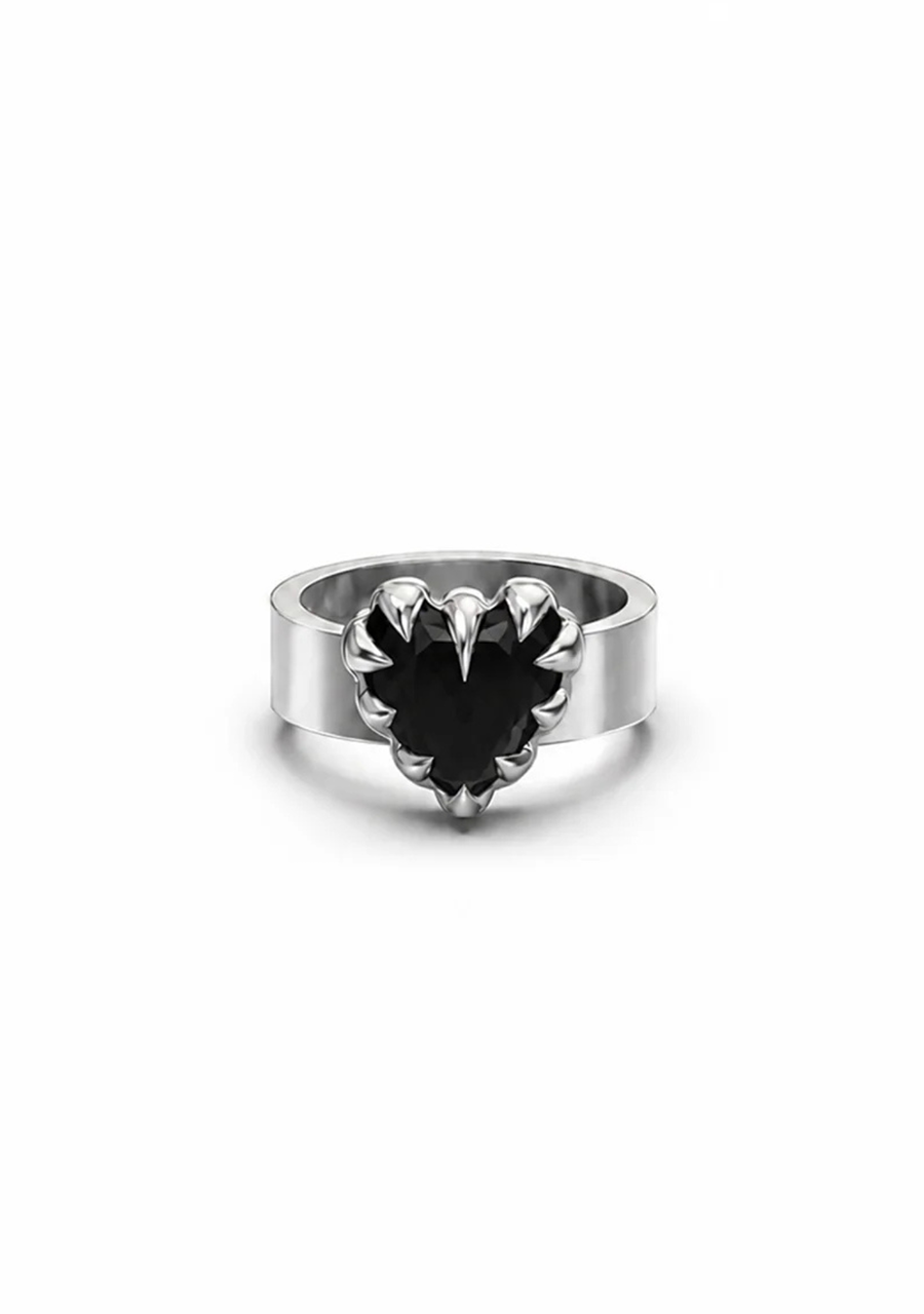 Stolen Girlfriends Club Sterling Silver Onyx Love Claw Ring
