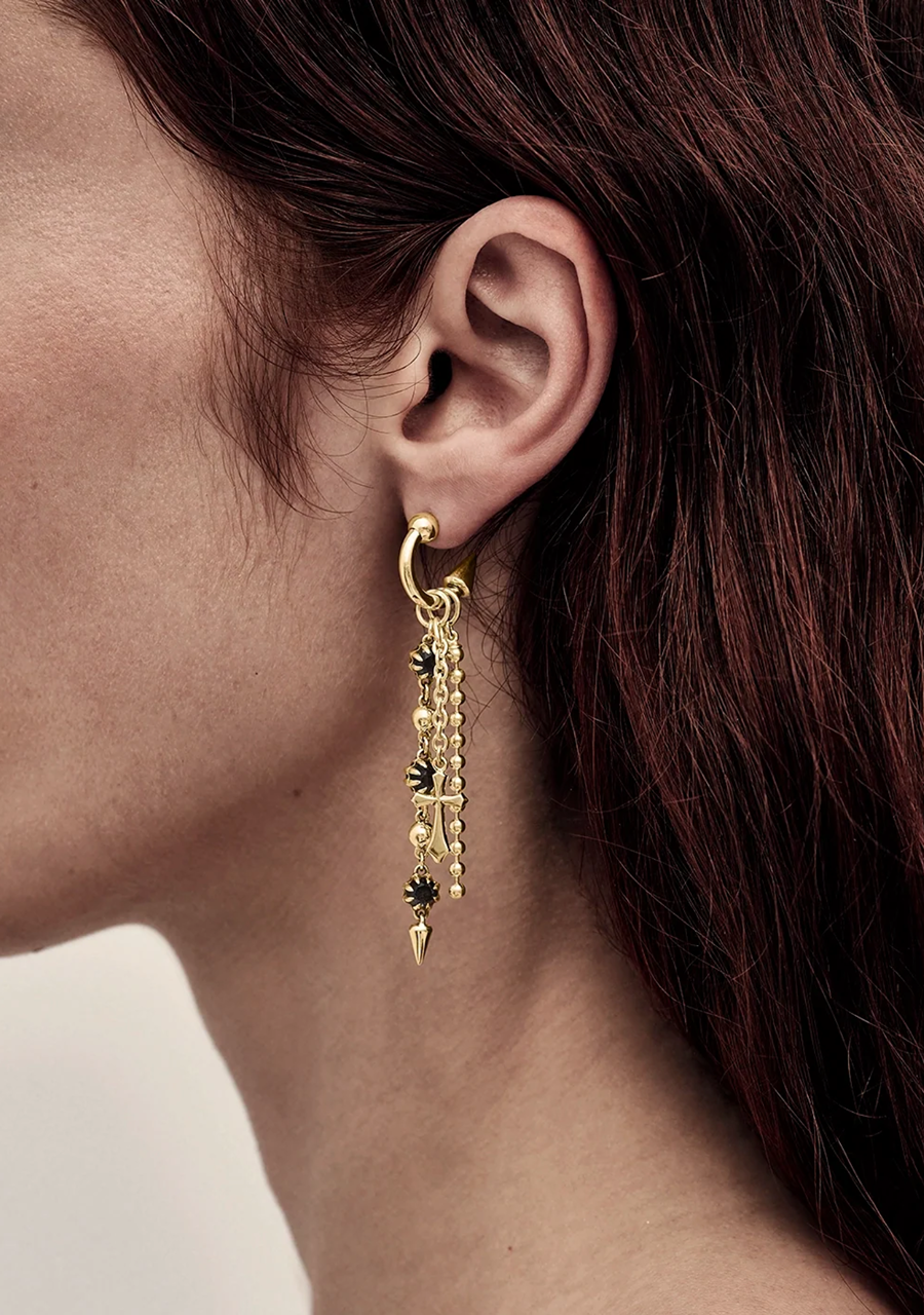 Stolen Girlfriends Club 18ct Yellow Gold Plated Quiet Power Cascade Clear Quartz Earrings