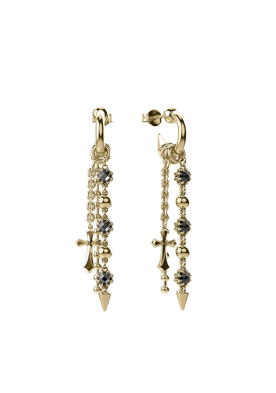 Stolen Girlfriends Club 18ct Yellow Gold Plated Quiet Power Cascade Clear Quartz Earrings