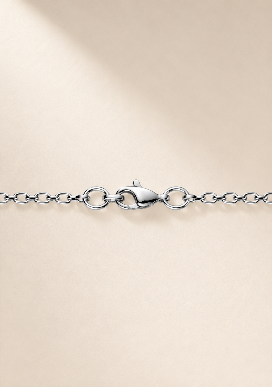 Sterling Silver Oval Belcher B03 Chain with 35mm Running T-Bar