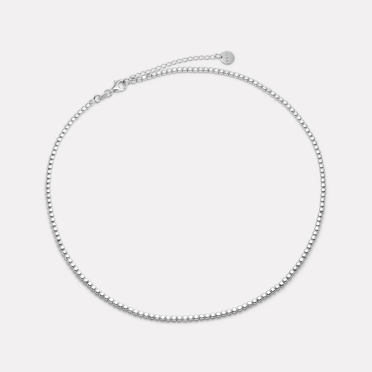 Najo Sterling Silver Square Bead Necklace