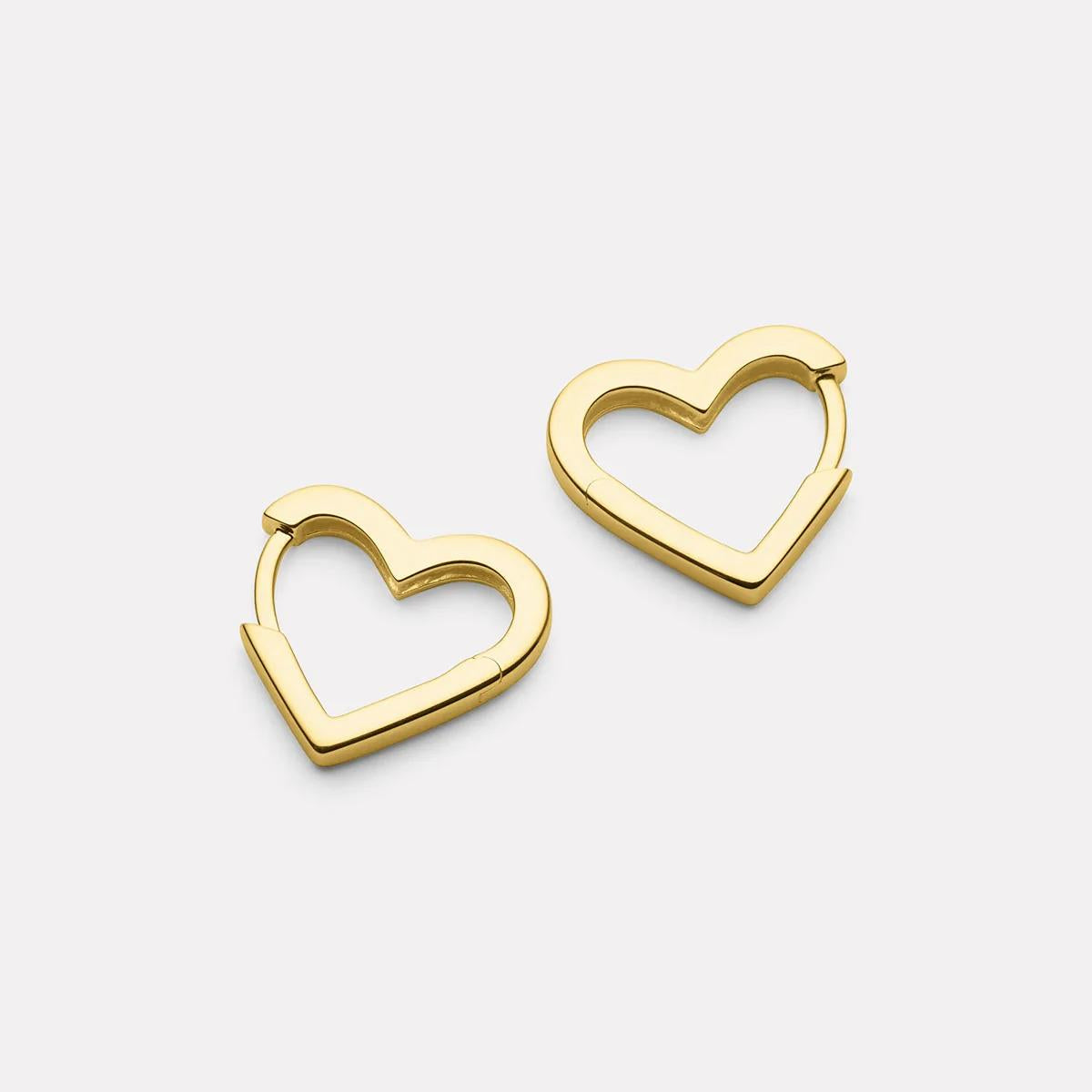 Najo Gold Plated Ardour Heart Hoop Earrings