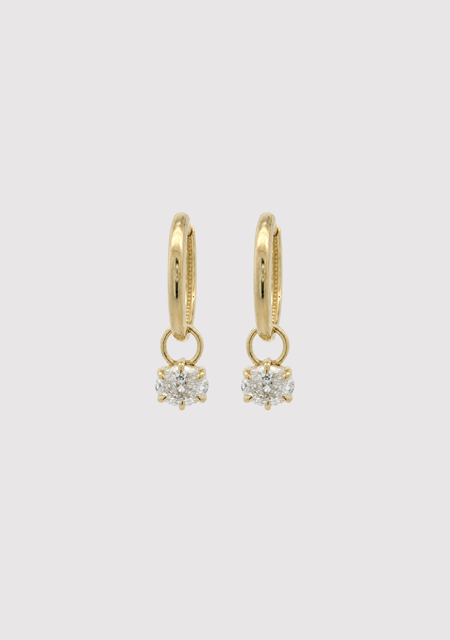 9ct Yellow Gold 1.08ct Oval Laboratory Grown Diamond Earring Attachments