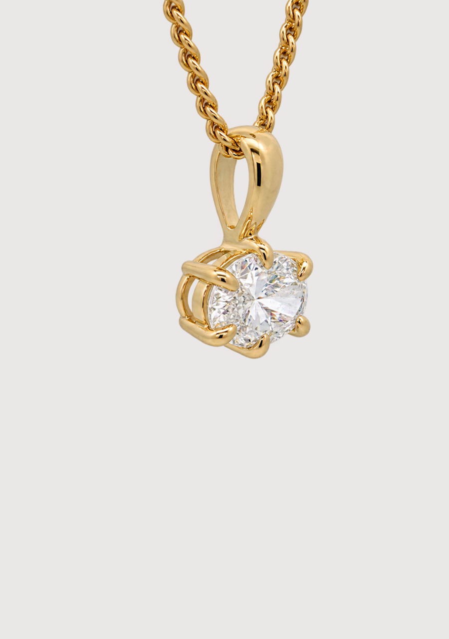 9ct Yellow Gold East West 0.51ct Oval Laboratory Grown Diamond Pendant