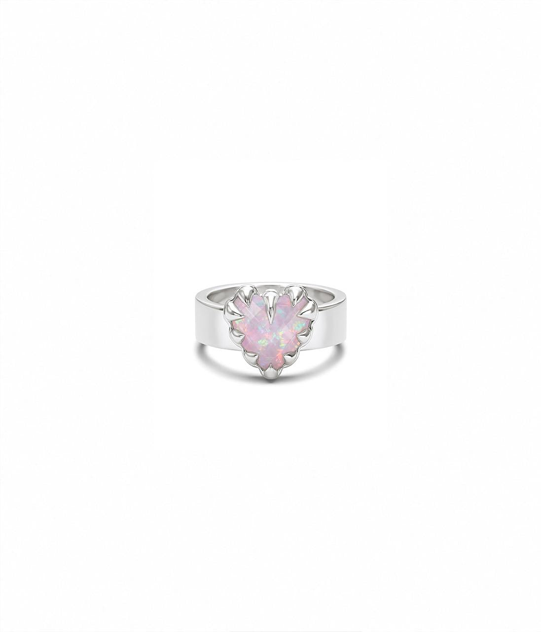 Stolen Girlfriends Club Sterling Silver Pink Bello Opal Love Claw Ring