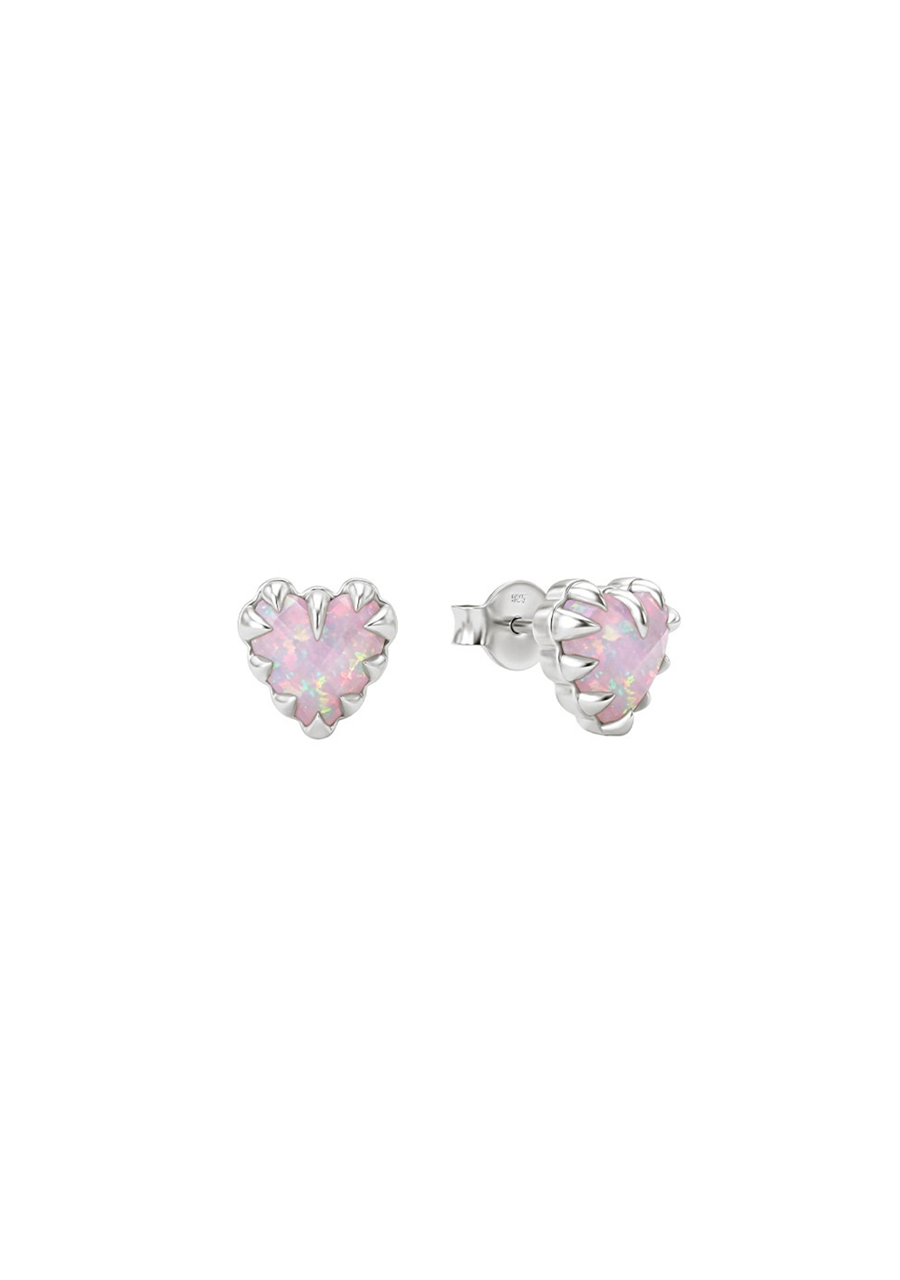 Stolen Girlfriends Club Sterling Silver Pink Bello Opal Love Claw Earrings