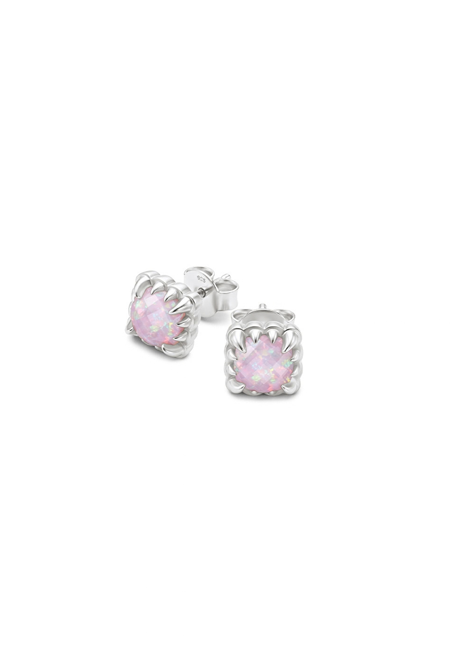 Stolen Girlfriends Club Sterling Silver Pink Bello Opal Mini Claw Stud Earrings