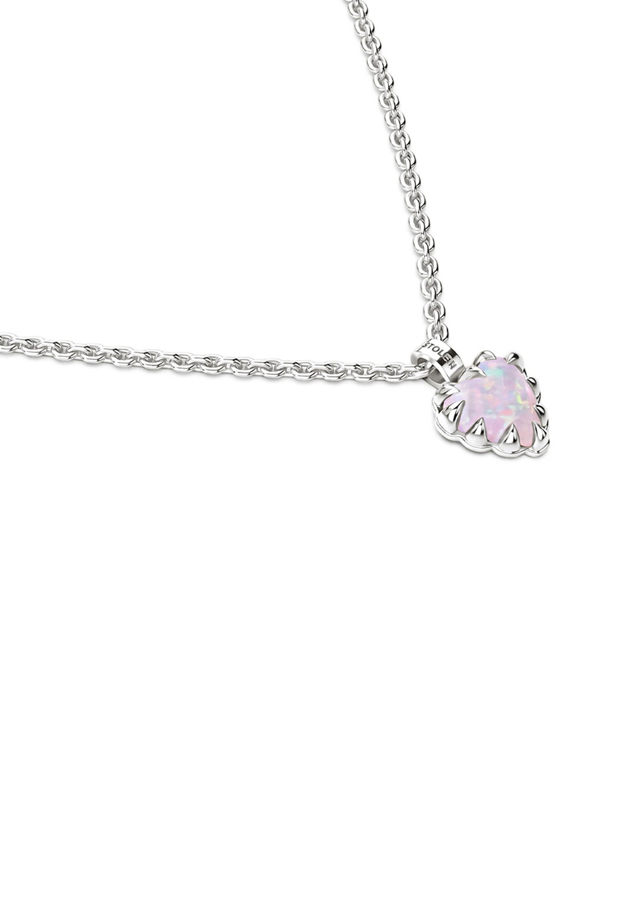 Stolen Girlfriends Club Sterling Silver Pink Bello Opal Mini Love Claw Necklace