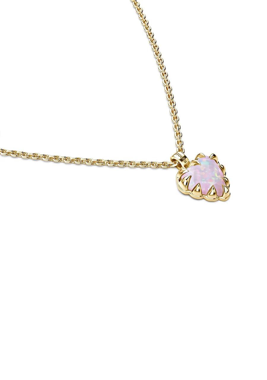 Stolen Girlfriends Club 18ct Yellow Gold Plated Pink Bello Opal Love Claw Necklace