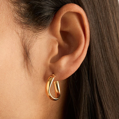 Najo Gold Plated Eddy Hoop Earrings