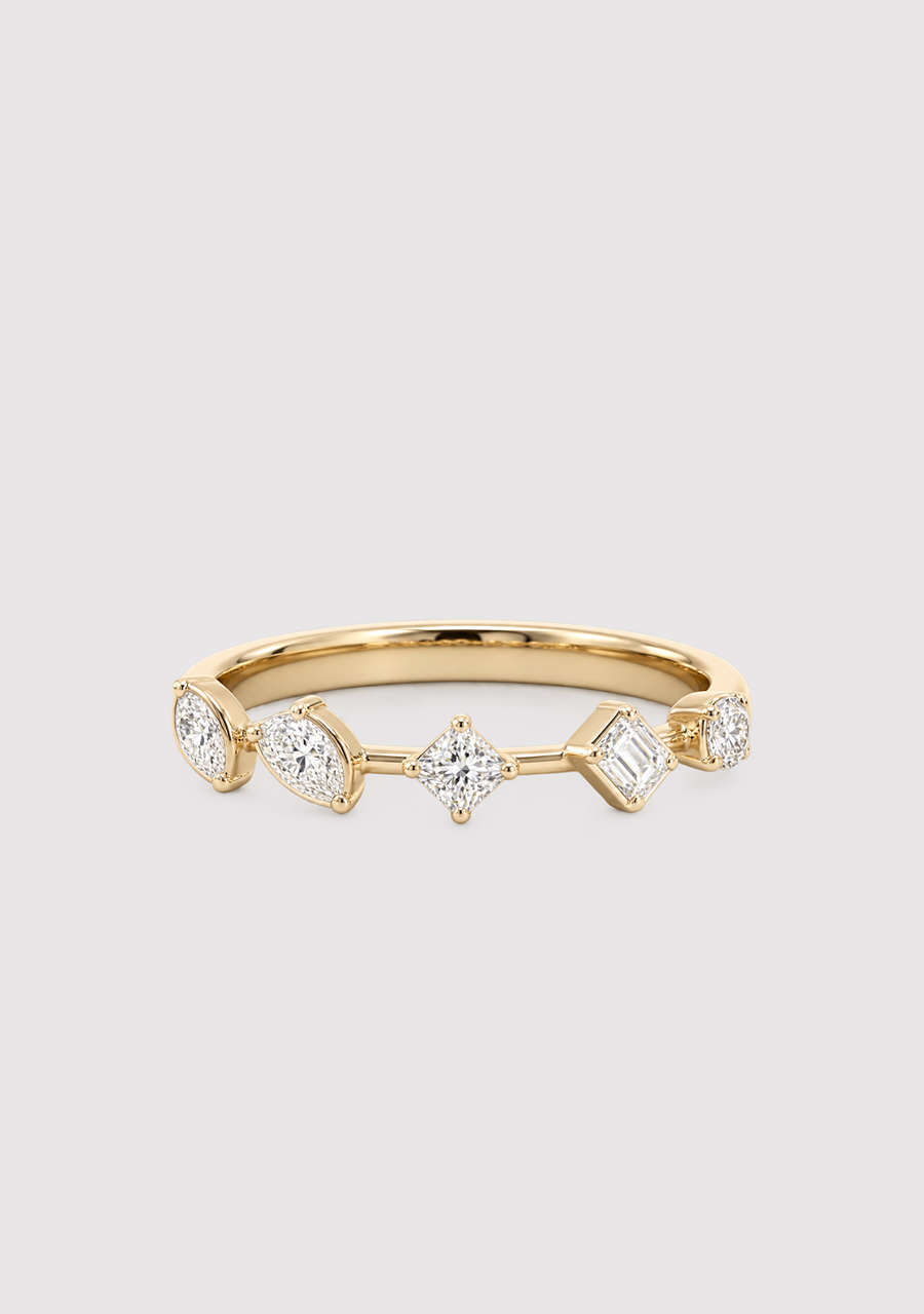 14ct Yellow Gold Assorted Diamond Ring