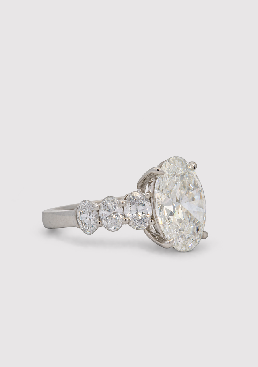 Platinum Laboratory Grown Oval Diamond Seven Stone Ring
