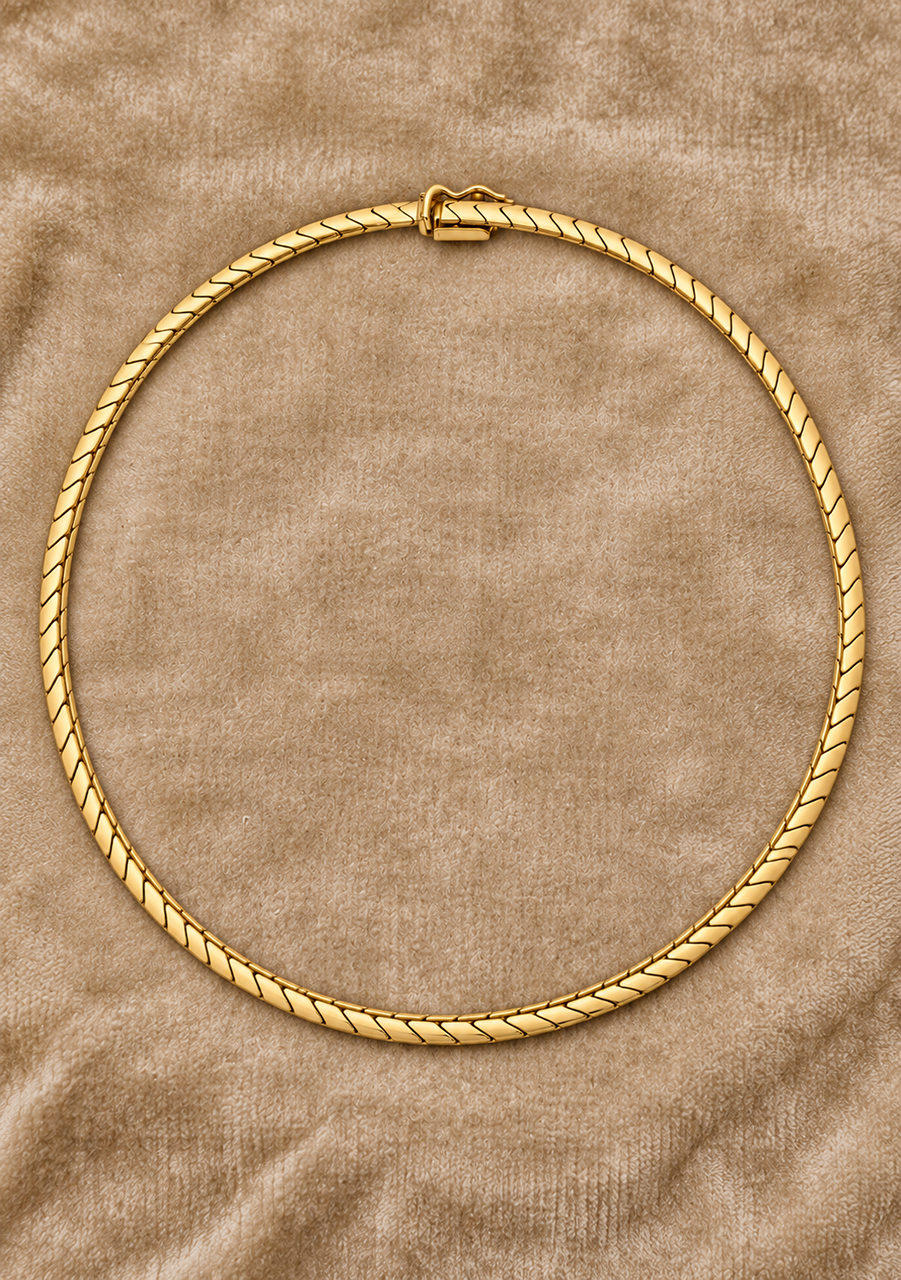 Estate 14ct Yellow Gold 4.24mm Omega Snake Chain