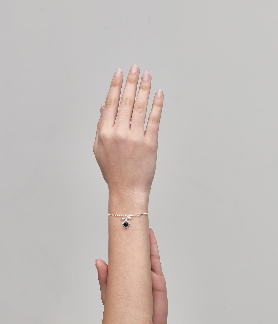 Stolen Girlfriends Club Sterling Silver Love Claw Fob Onyx Bracelet