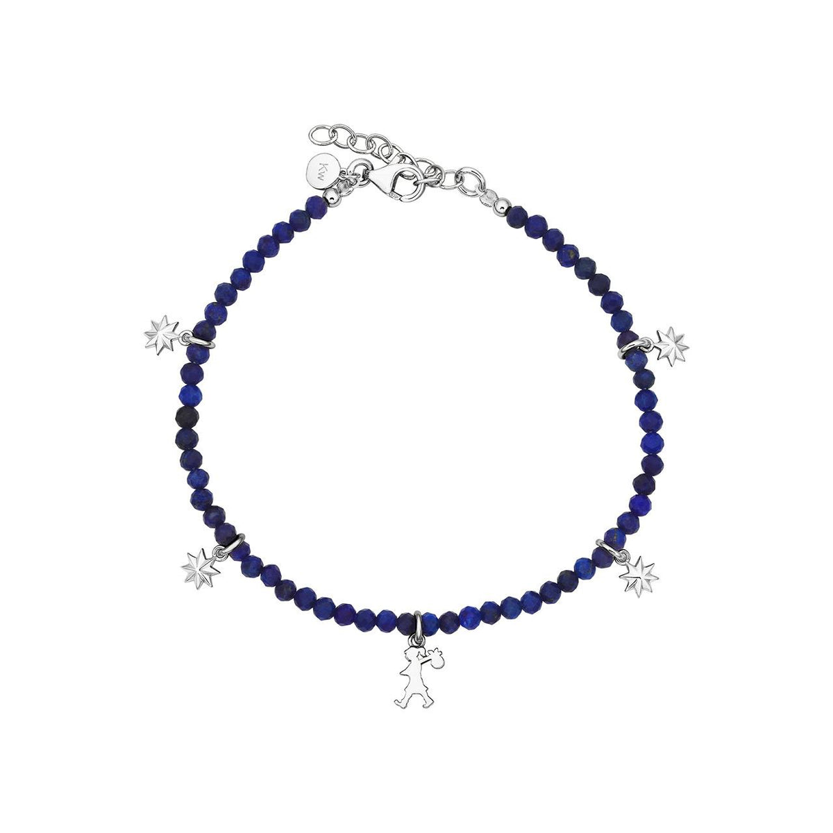 Karen Walker Sterling Silver Lapis Runaway Charm Bracelet