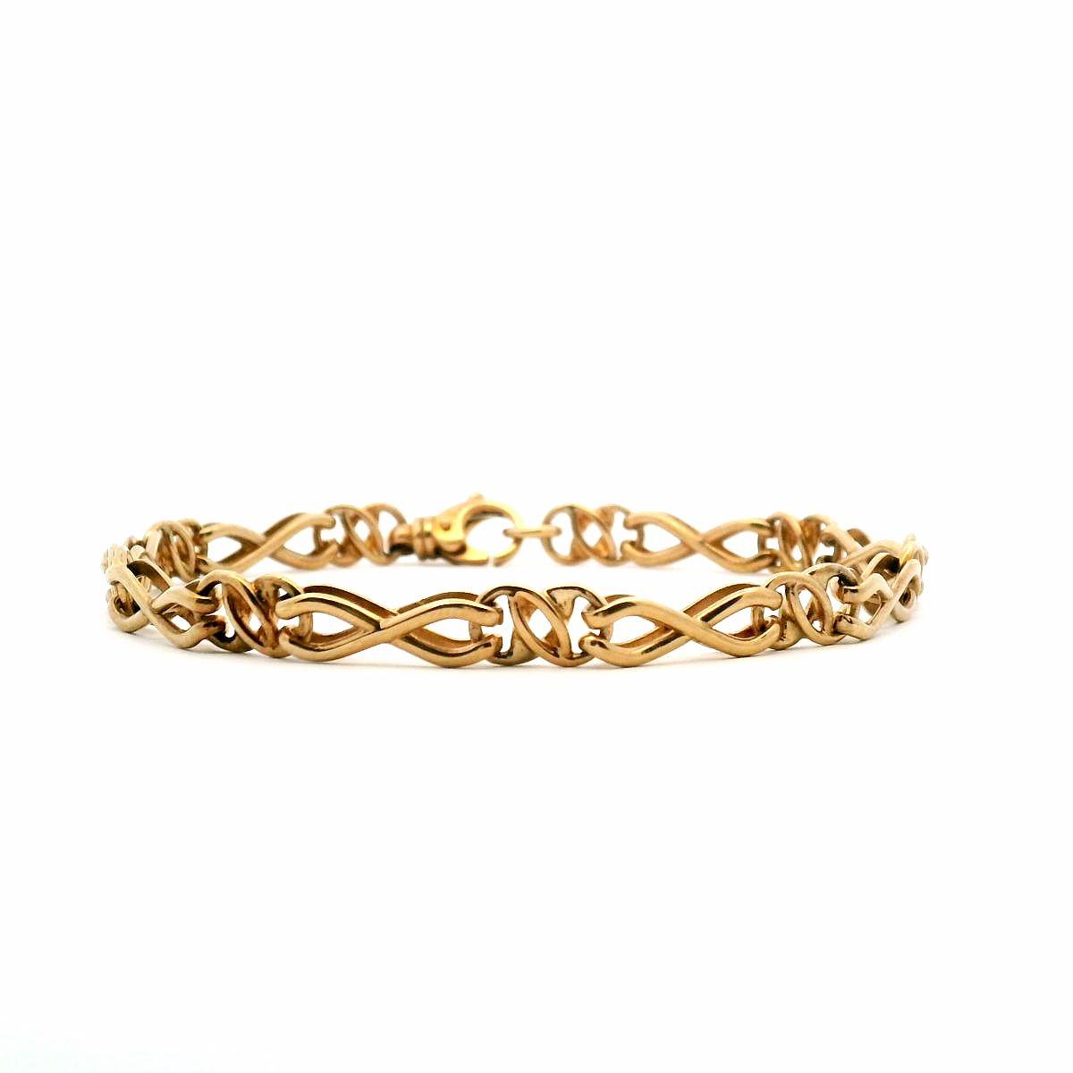 9ct Yellow Gold Crossover 2-bar Gate Bracelet