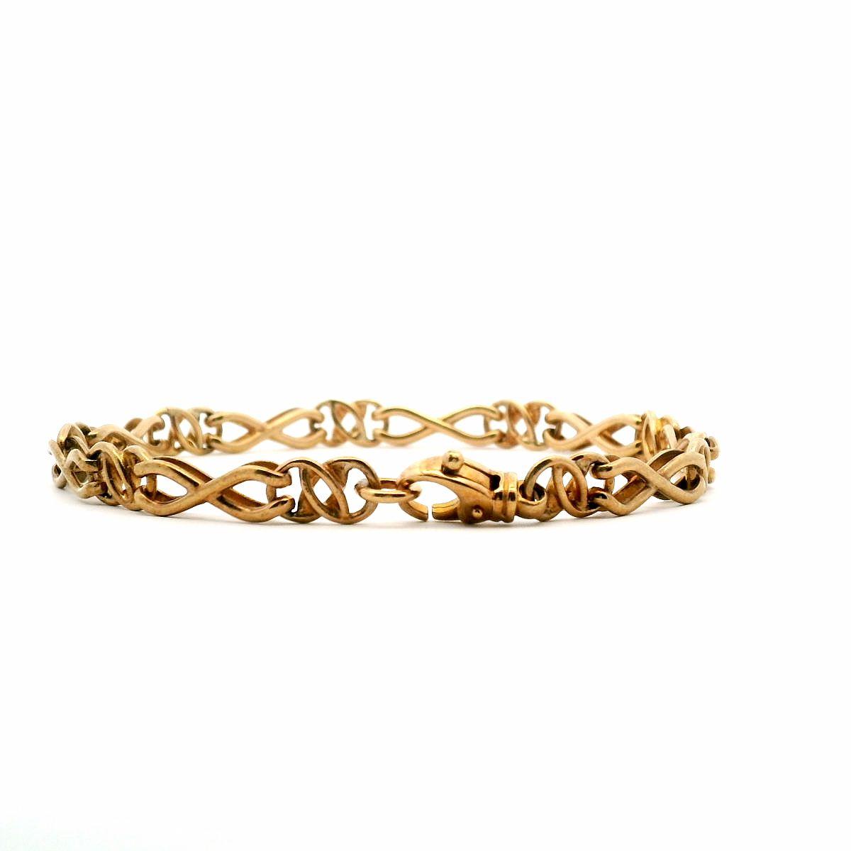 9ct Yellow Gold Crossover 2-bar Gate Bracelet