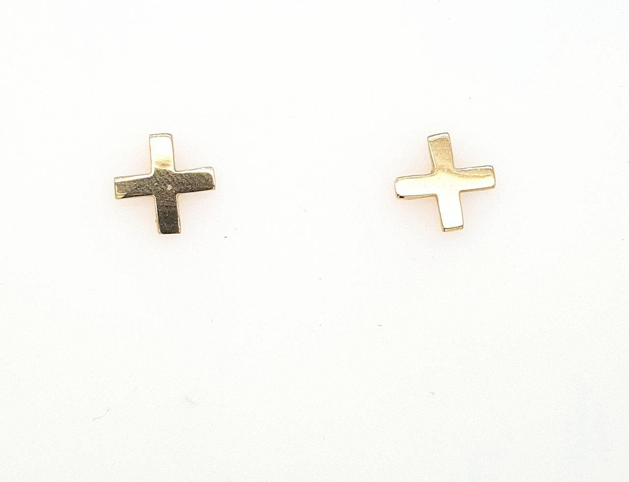 9ct Yellow Gold X Stud Earrings