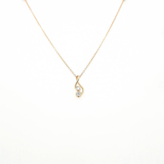 Diamond Bezel Set Pendant and 14ct Yellow Gold Necklace