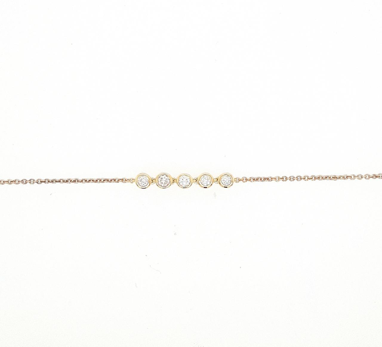 9ct Yellow Gold 0.15ct Round Brilliant Diamond Bracelet
