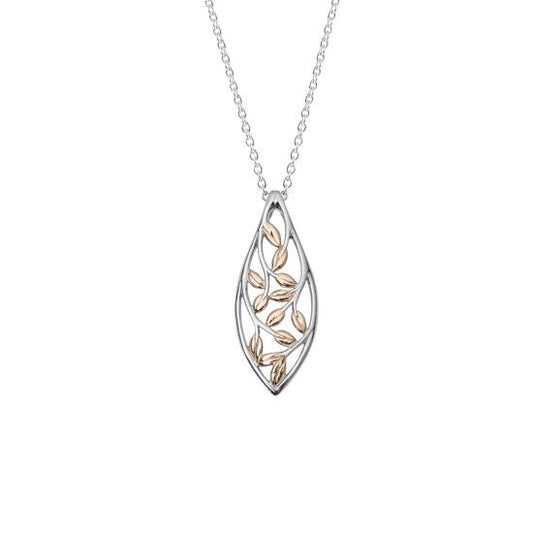 Evolve Sterling Silver & Rose Gold Forest Vine Pendant Necklace