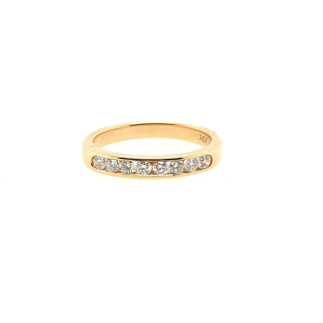 18ct Yellow Gold 0.40ct Round Brilliant Diamond Channel Set Band Ring