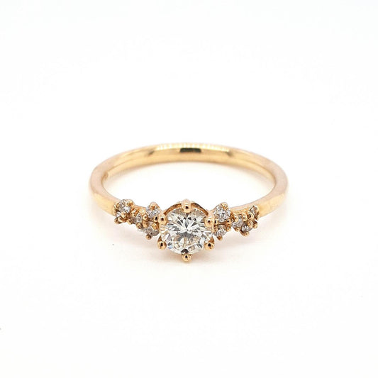 9ct Yellow Gold Diamond Scatter Style Engagement Ring