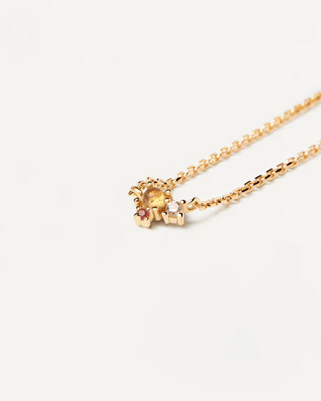 PD Paola 18ct Gold Plated Atelier Rose Blush Necklace 55cm