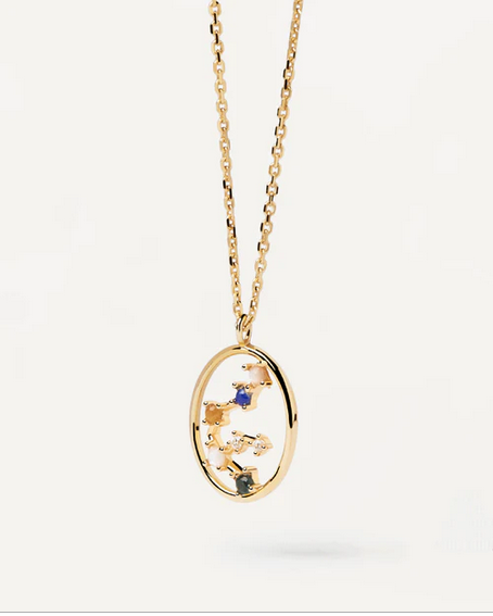 PD Paola 18ct Gold Plated Aquarius Zodiac Necklace 50cm
