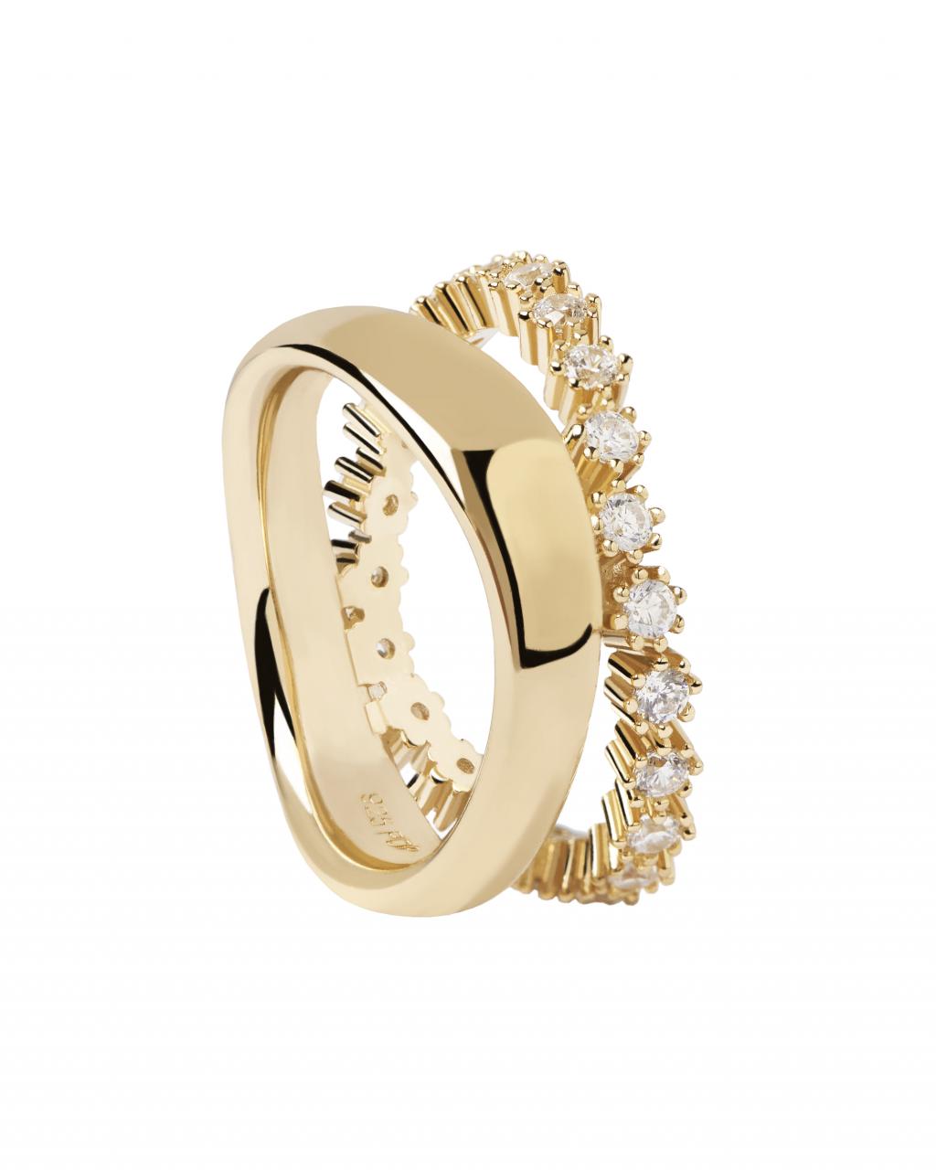 PD Paola 18ct Yellow Gold Plated Motion Gold Ring