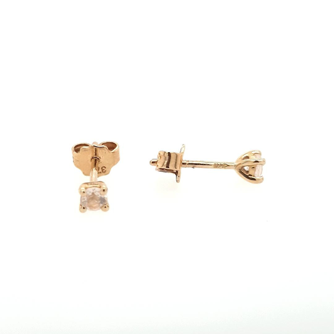 Rose Quartz Earrings in 9ct Yellow Gold