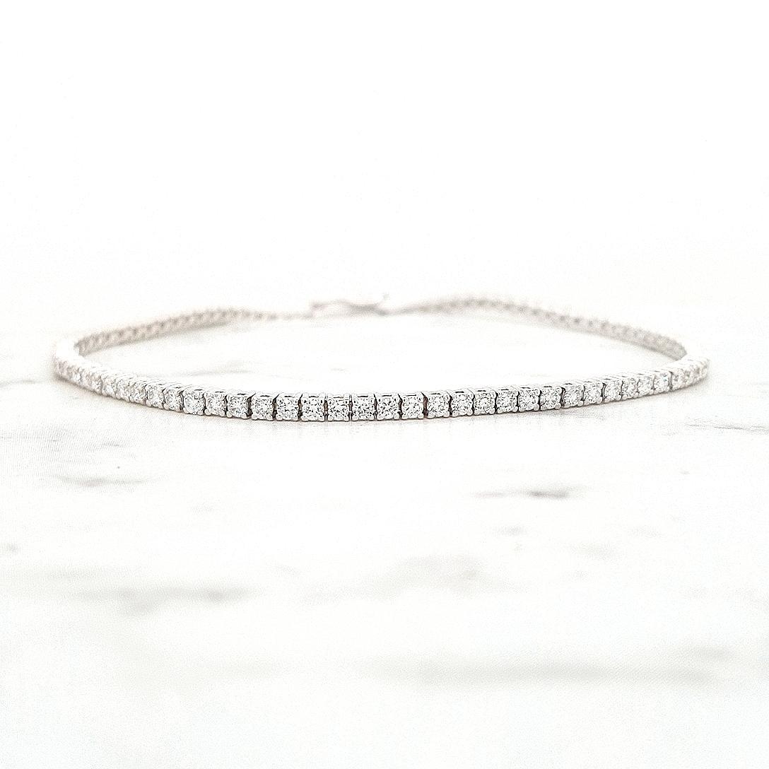 Lab Grown Diamond 14ct White Gold 2.00ct Tennis Bracelet
