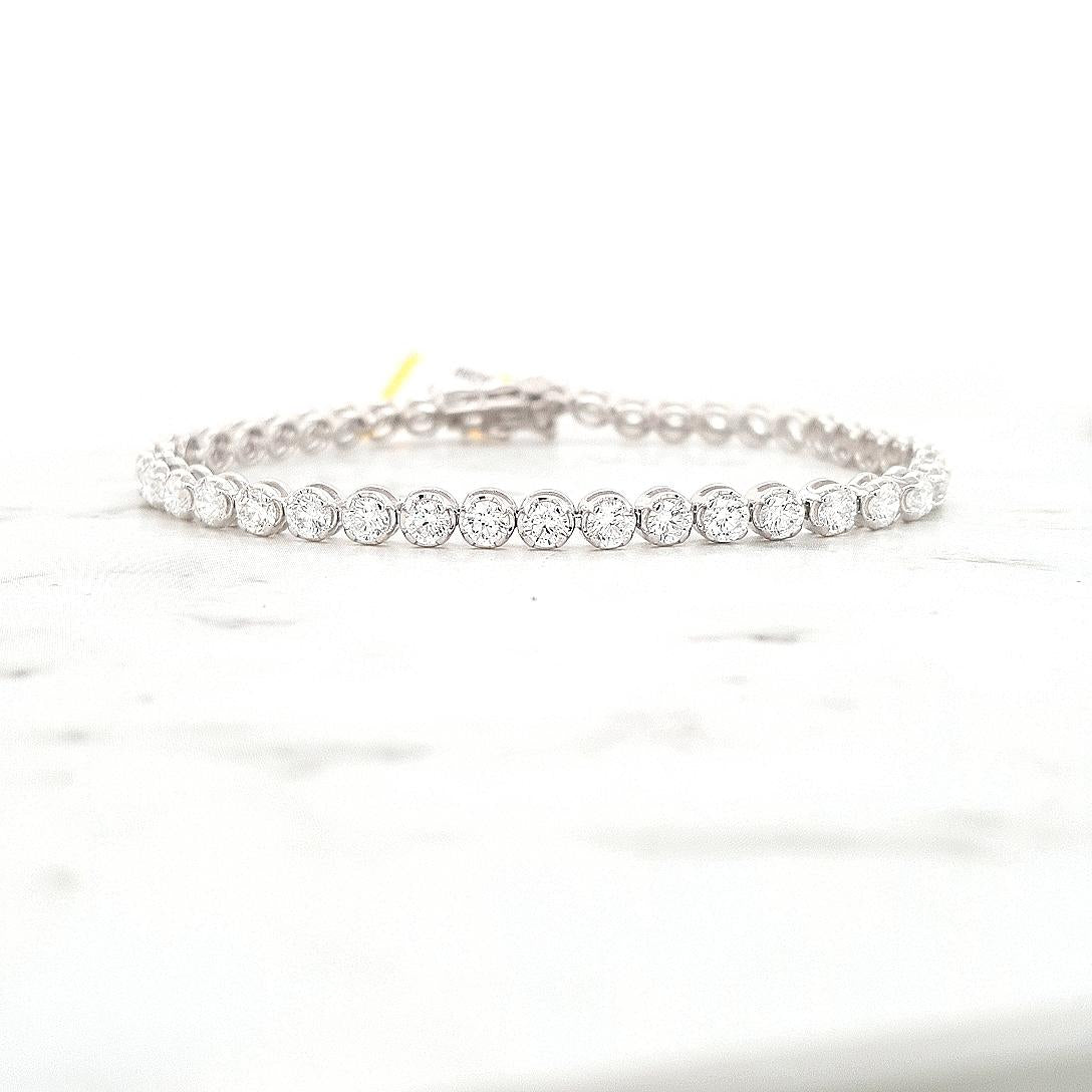 14ct White Gold 5ct Lab Grown Diamond Tennis Bracelet