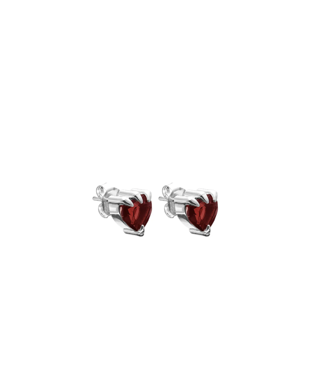 Stolen Girlfriends Club Sterling Silver Talon Studs with Garnet