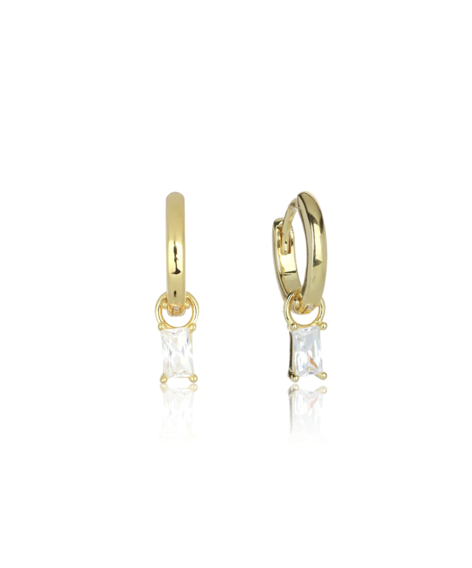 Georgini Gold Plated Gifts Baby Baguette Hoop Earrings