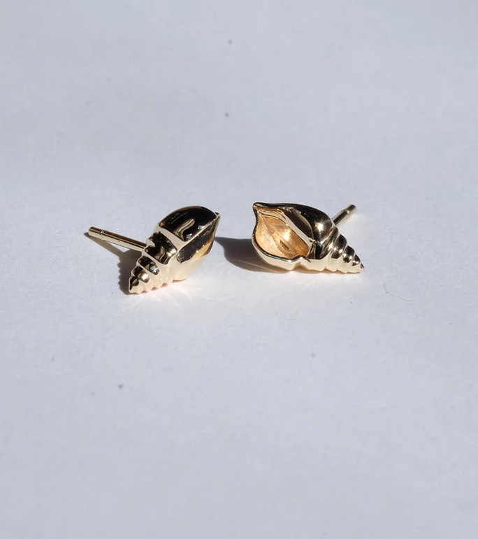 Meadowlark 23ct Yellow Gold Plated Conch Stud Earrings