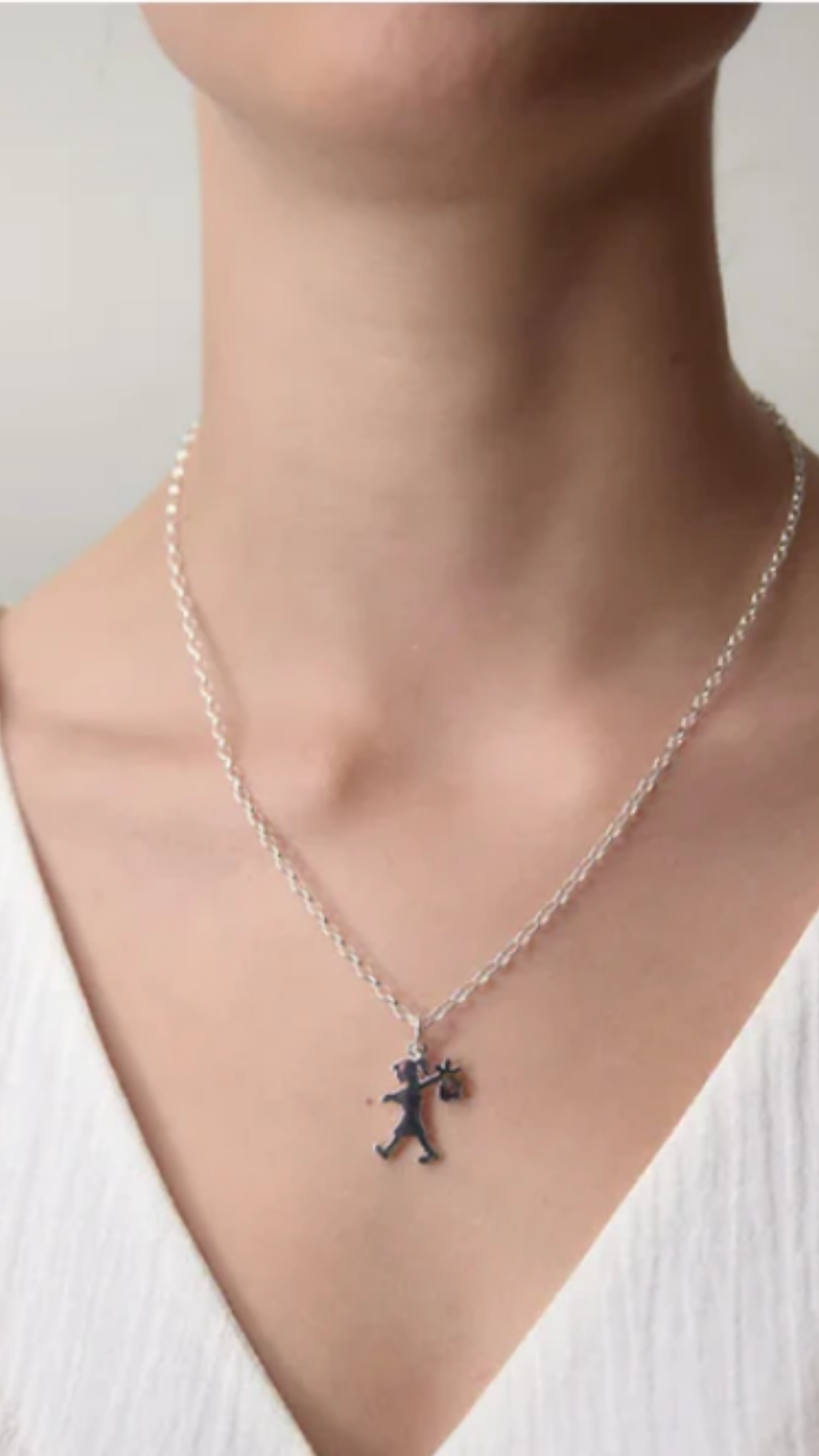 Karen Walker Sterling Silver Small Runaway Girl Necklace