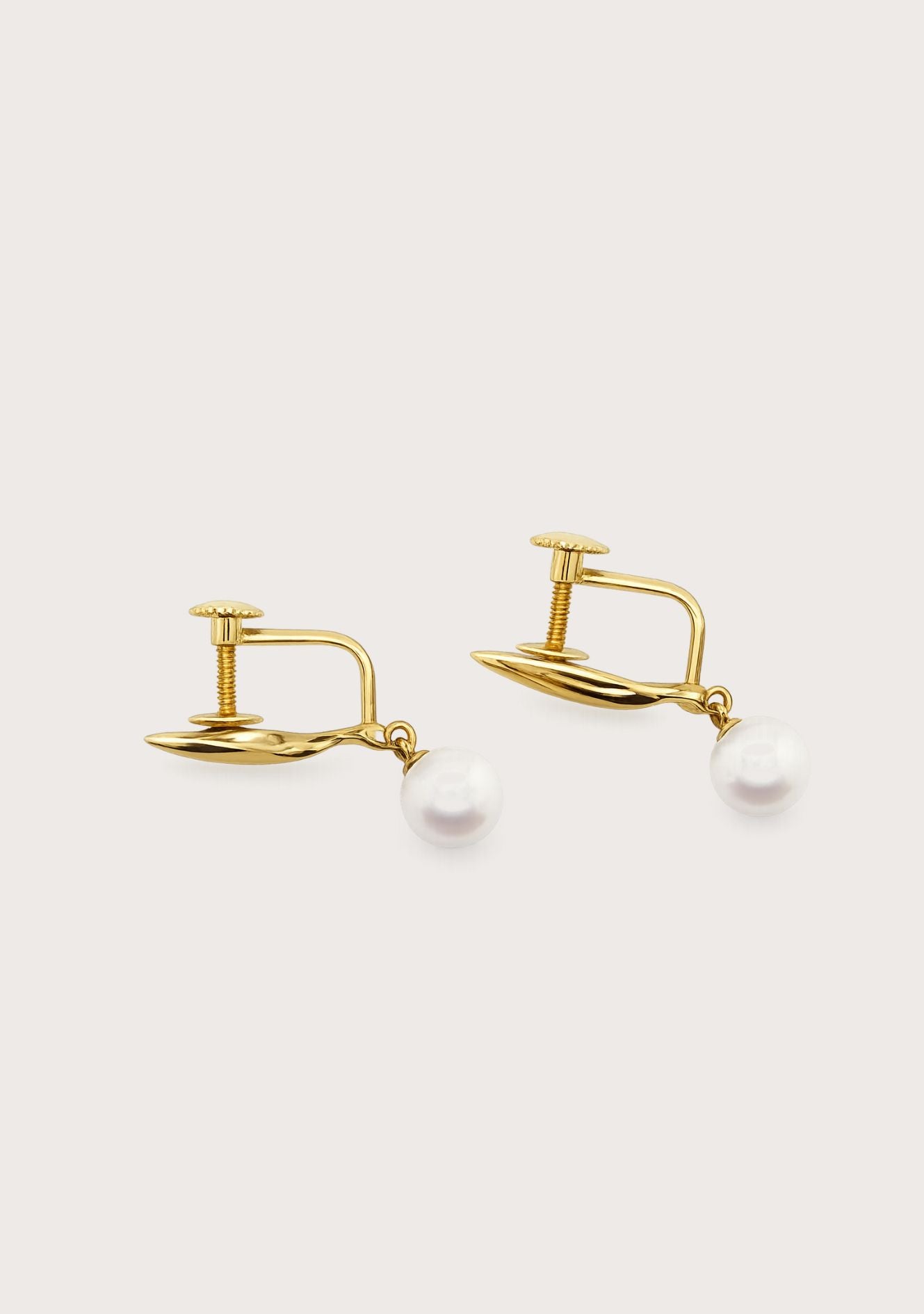 Estate 18ct Yellow Gold Genuine Mikimoto Akoya Cultured Pearl Earrings
