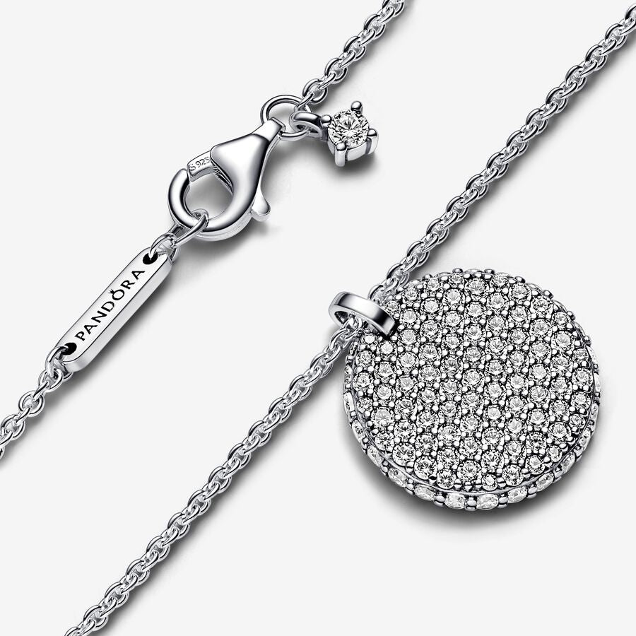 Pandora Sterling Silver Timeless Pavé Round Pendant Necklace