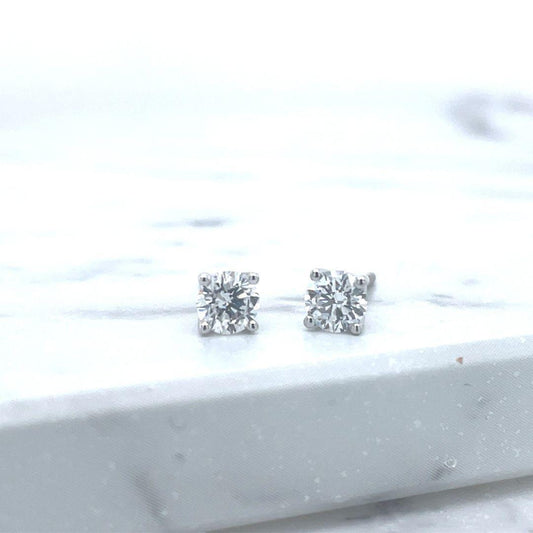 Lab Grown Diamond 14k White Gold 0.50ct Round Brilliant Cut Stud Earrings