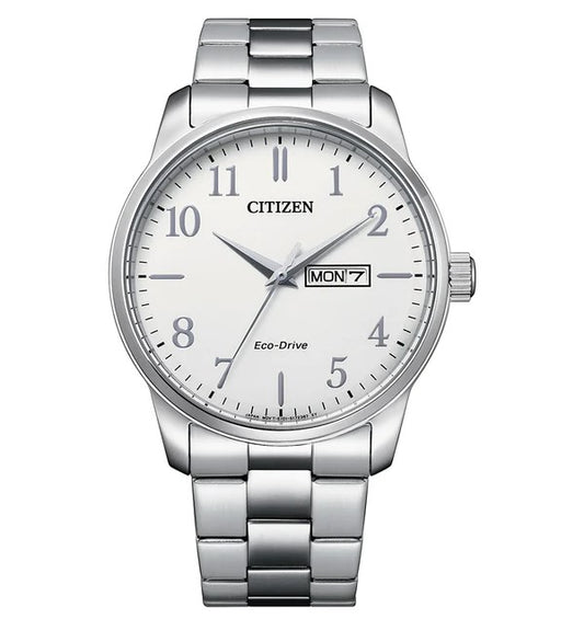 Citizen Gents Eco-Drive White Face Watch 100m Water Resistant BM8550-81A
