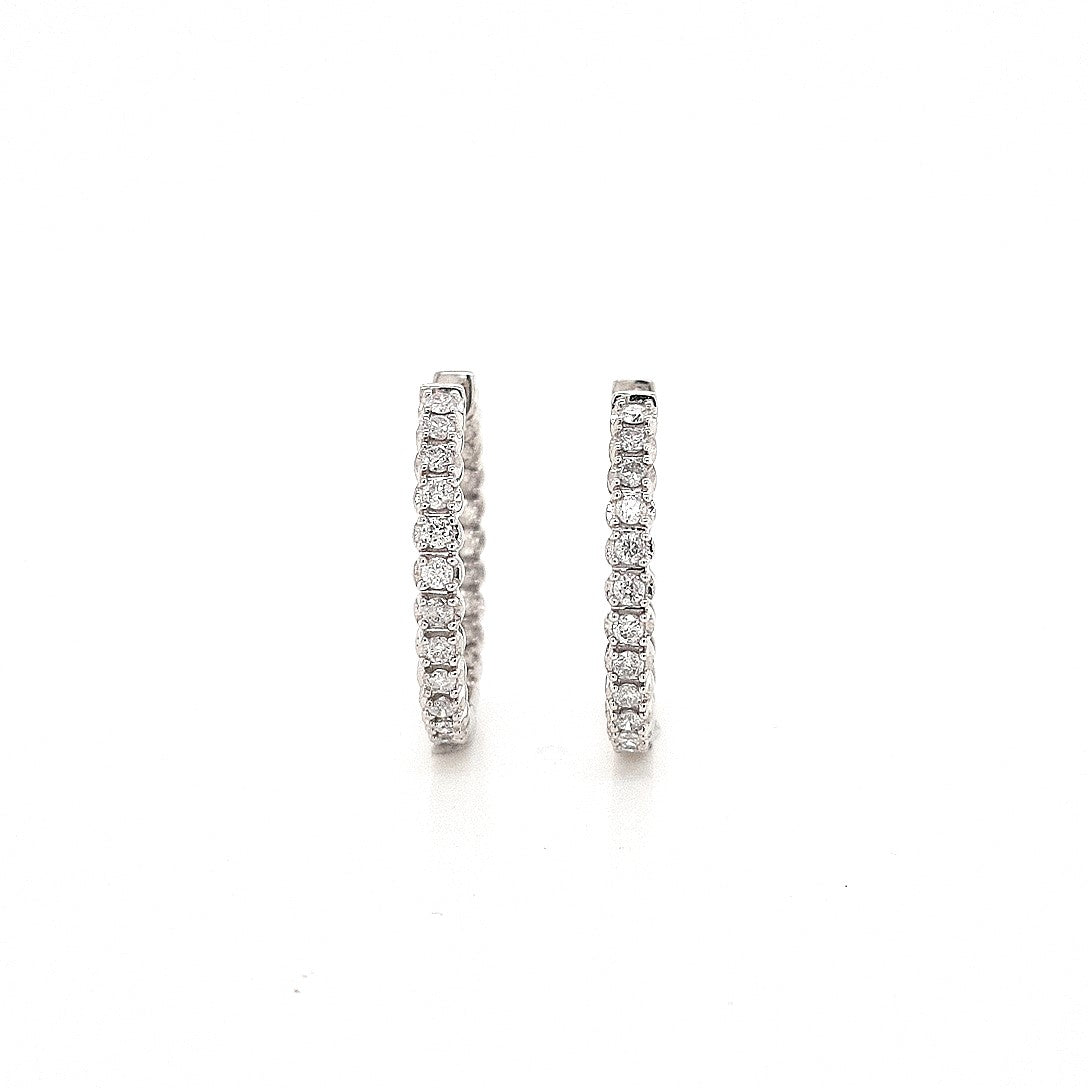 Diamond 10ct White Gold 1.00ct Hoop Earrings