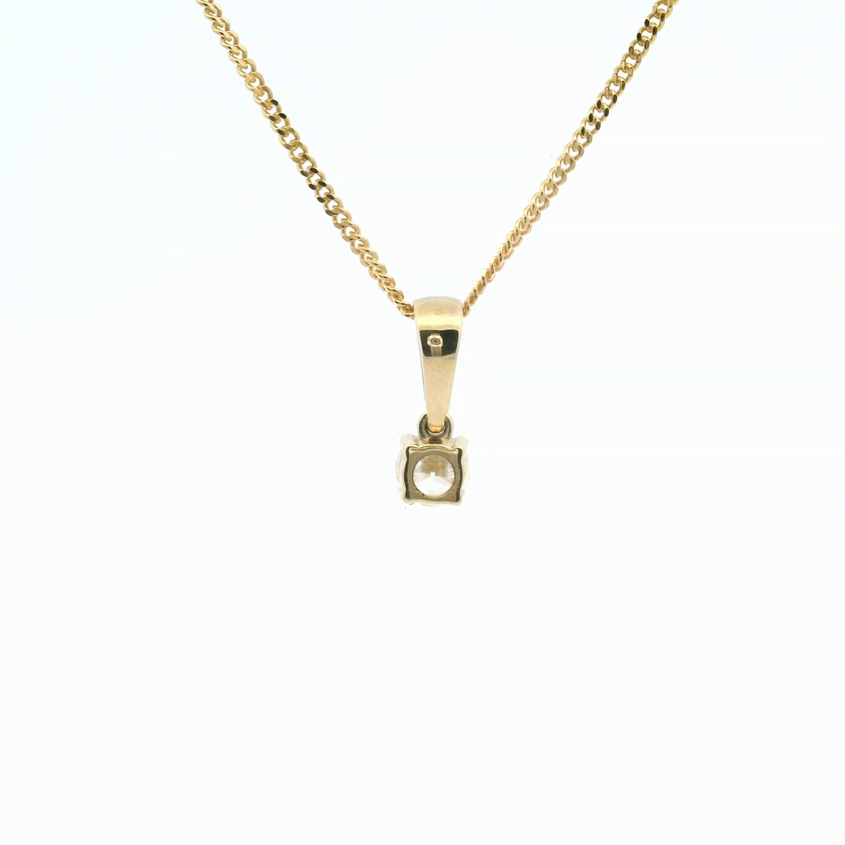 Diamond 9ct Yellow Gold Solitaire Pendant