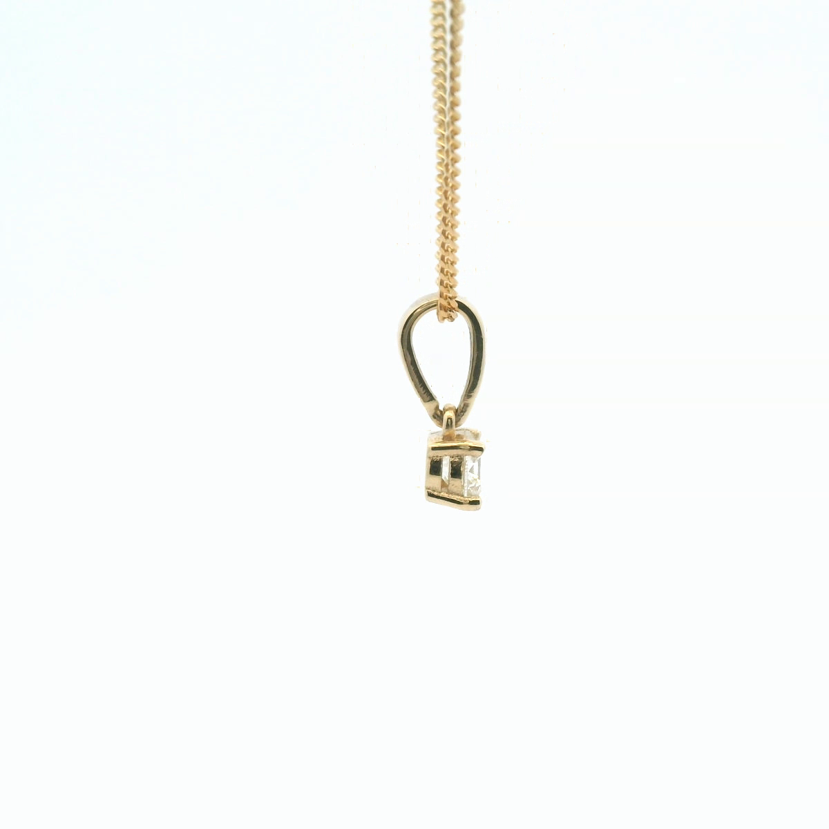 Diamond 9ct Yellow Gold Solitaire Pendant