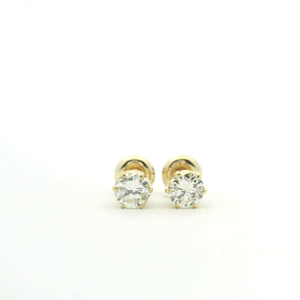 Diamond 14ct Yellow Gold 1.00ct Stud Earrings