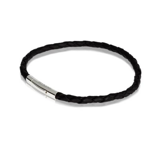 Evolve Black Leather Single Twist Bracelet