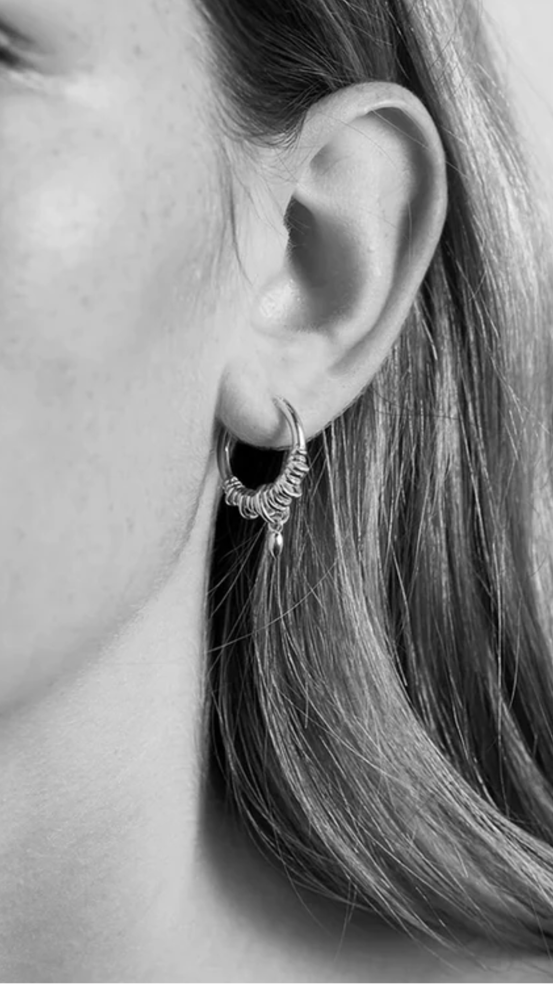 Meadowlark Sterling Silver Revival Charm Hoop Earrings