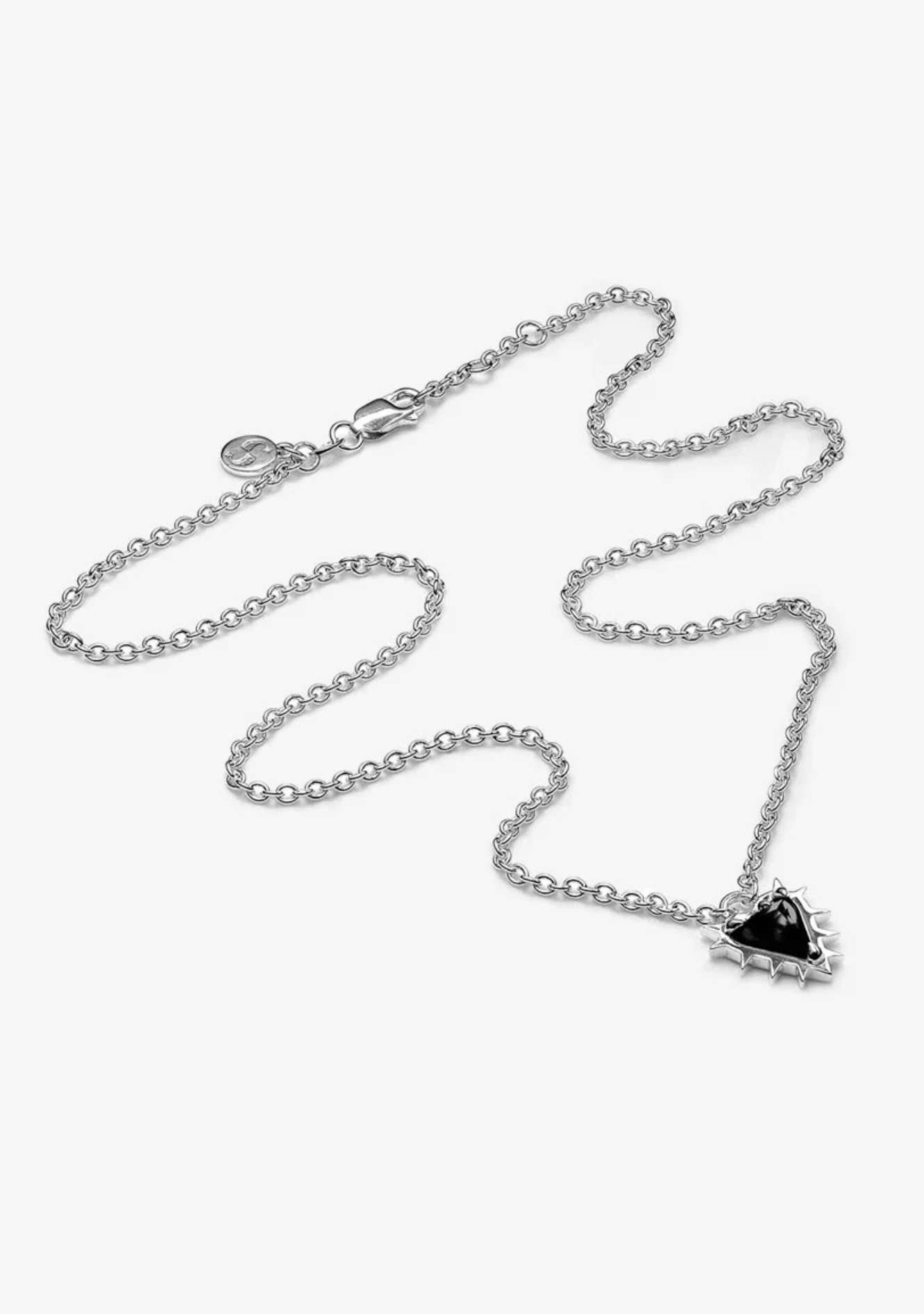 Stolen Girlfriends Club Sterling Silver Talon Heart Necklace with Onyx