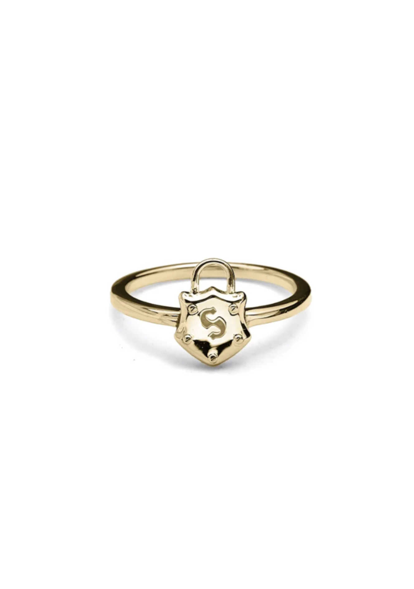 Stolen Girlfriends Club 18ct Gold Plated Shield Ring